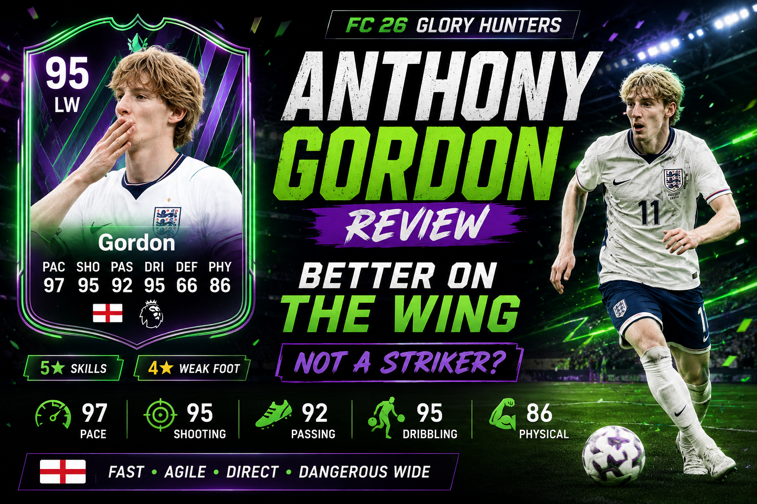 Anthony Gordon Glory Hunters Review in FC 26 – Best Used on the Wing, Not at Striker